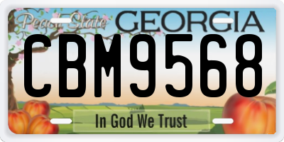GA license plate CBM9568