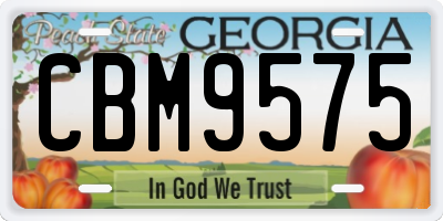 GA license plate CBM9575