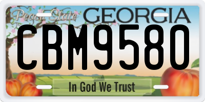 GA license plate CBM9580