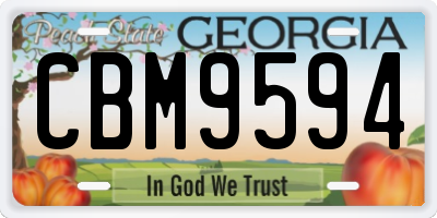 GA license plate CBM9594