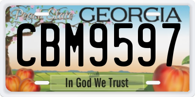 GA license plate CBM9597