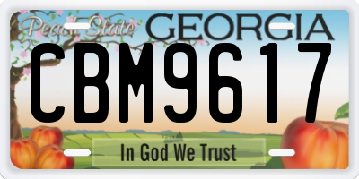 GA license plate CBM9617