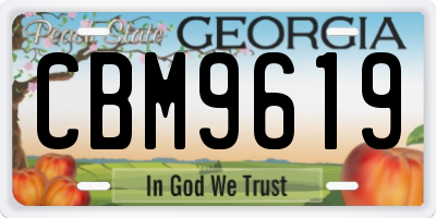 GA license plate CBM9619