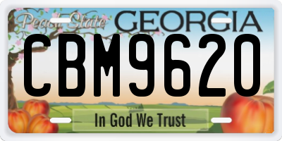 GA license plate CBM9620