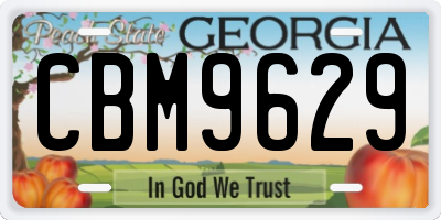 GA license plate CBM9629