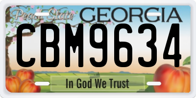 GA license plate CBM9634