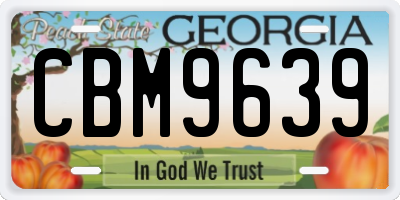 GA license plate CBM9639
