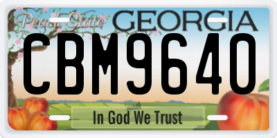 GA license plate CBM9640