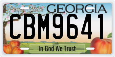 GA license plate CBM9641