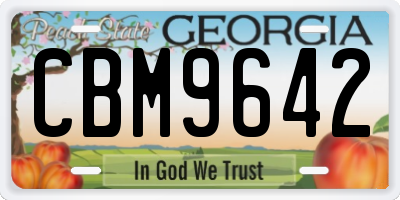 GA license plate CBM9642
