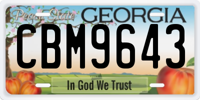 GA license plate CBM9643