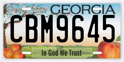 GA license plate CBM9645