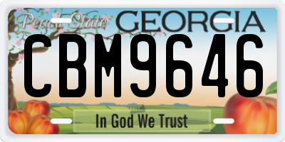 GA license plate CBM9646
