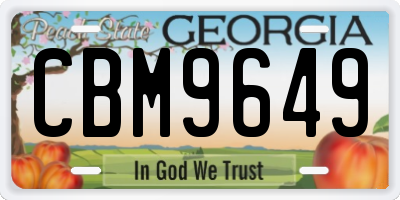 GA license plate CBM9649
