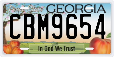 GA license plate CBM9654