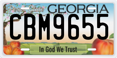 GA license plate CBM9655