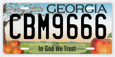 GA license plate CBM9666