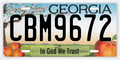 GA license plate CBM9672
