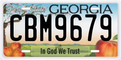 GA license plate CBM9679