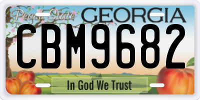 GA license plate CBM9682
