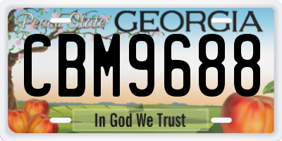 GA license plate CBM9688