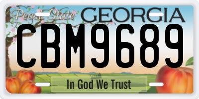 GA license plate CBM9689
