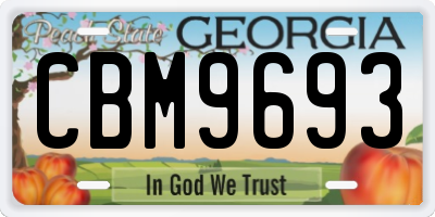 GA license plate CBM9693