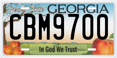 GA license plate CBM9700