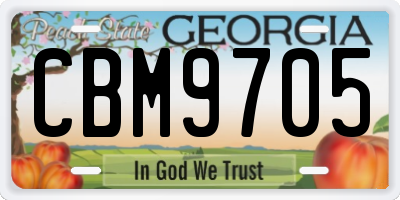 GA license plate CBM9705