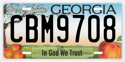 GA license plate CBM9708