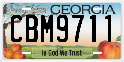 GA license plate CBM9711
