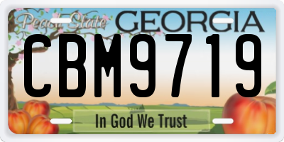 GA license plate CBM9719