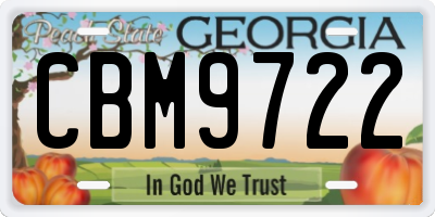 GA license plate CBM9722