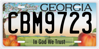 GA license plate CBM9723