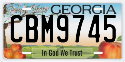 GA license plate CBM9745