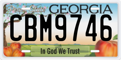 GA license plate CBM9746