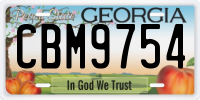 GA license plate CBM9754