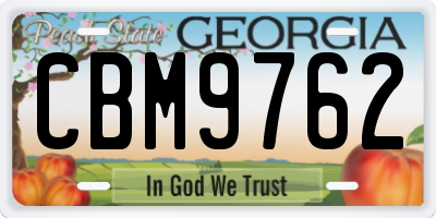 GA license plate CBM9762