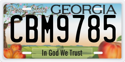 GA license plate CBM9785