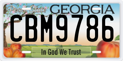 GA license plate CBM9786
