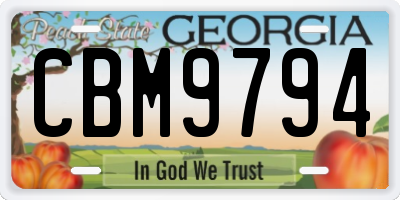 GA license plate CBM9794