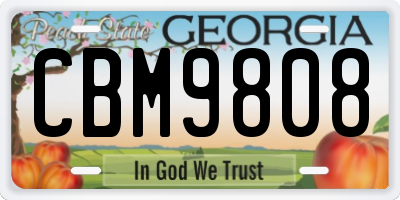 GA license plate CBM9808