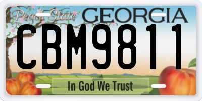 GA license plate CBM9811