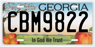 GA license plate CBM9822