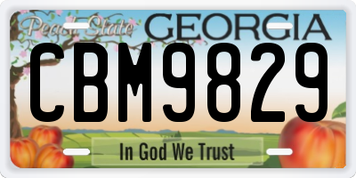 GA license plate CBM9829