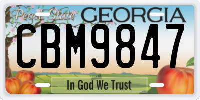 GA license plate CBM9847