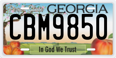GA license plate CBM9850