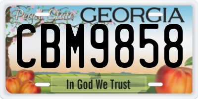 GA license plate CBM9858