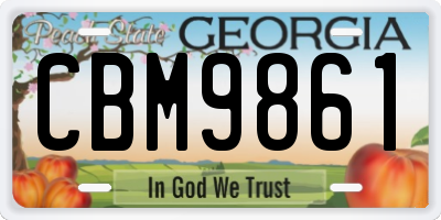 GA license plate CBM9861