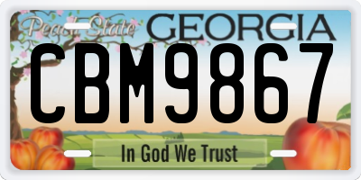 GA license plate CBM9867